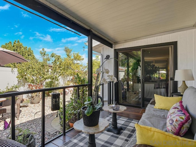 view of sunroom