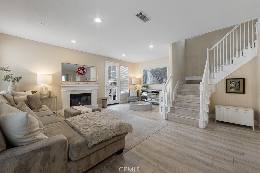 living room featuring light hardwood / wood-style flooring