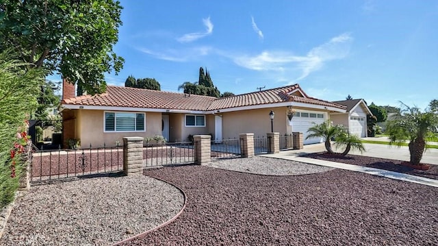 view of front of house with a garage