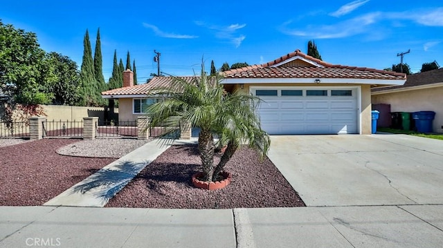 view of front of home with a garage