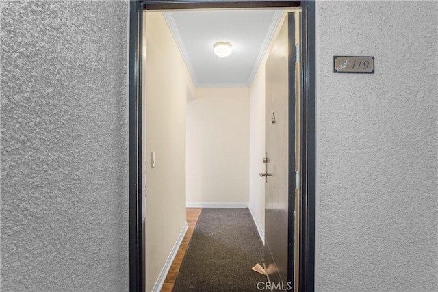 corridor with ornamental molding