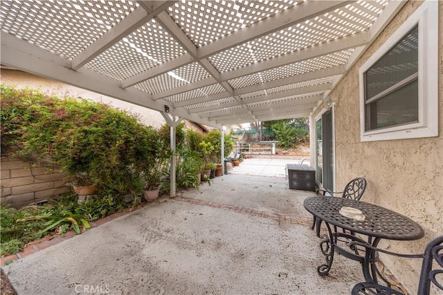 view of patio / terrace with a pergola