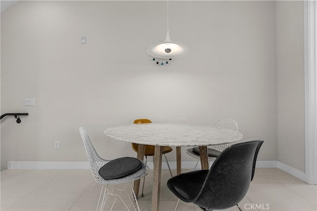 view of tiled dining room