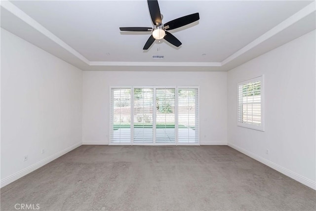 12430 Altura Dr, Rancho Cucamonga, CA 91739 - carpeted empty room featuring ceiling fan and a raised ceiling