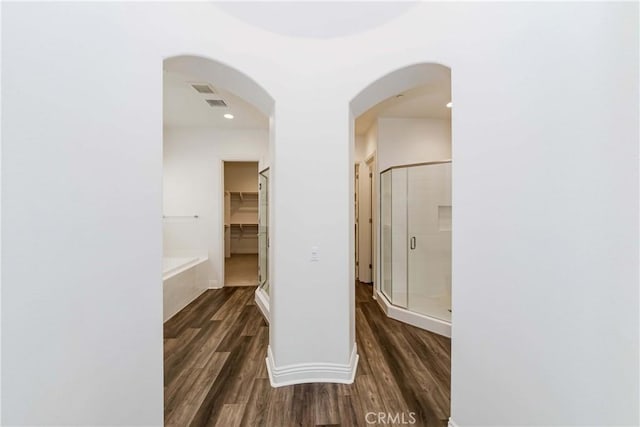 12430 Altura Dr, Rancho Cucamonga, CA 91739 - hallway featuring dark hardwood / wood-style floors