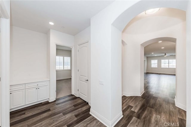 12430 Altura Dr, Rancho Cucamonga, CA 91739 - corridor featuring dark hardwood / wood-style flooring
