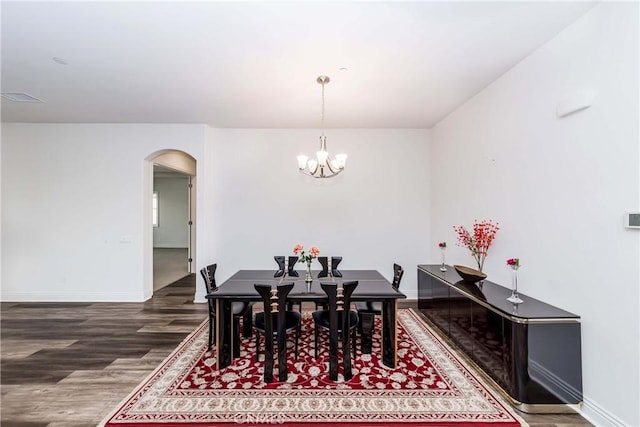 12430 Altura Dr, Rancho Cucamonga, CA 91739 - dining room with a notable chandelier and hardwood / wood-style floors