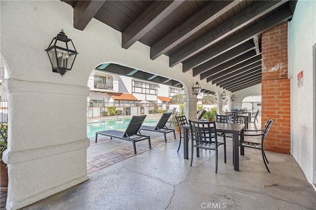 view of patio / terrace with a community pool