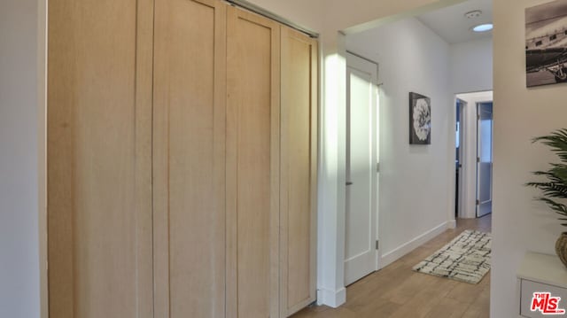 corridor featuring light hardwood / wood-style floors