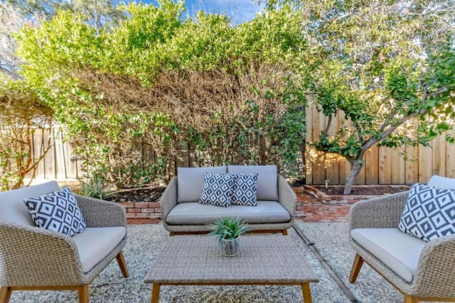 view of patio / terrace featuring an outdoor living space