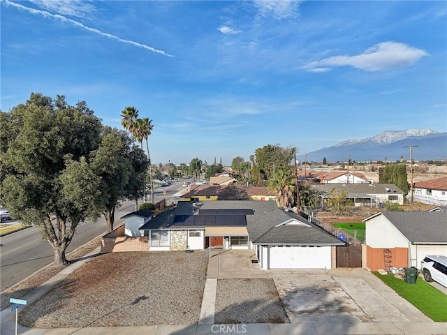 bird's eye view with a mountain view