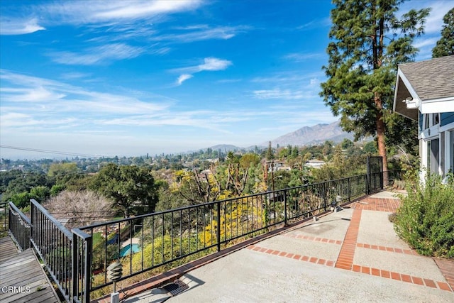 exterior space with a mountain view