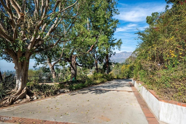 view of road featuring a mountain view