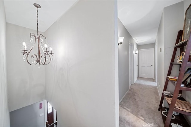 62 Pepper Tree Rd, Chula Vista, CA 91910 - hallway featuring a notable chandelier
