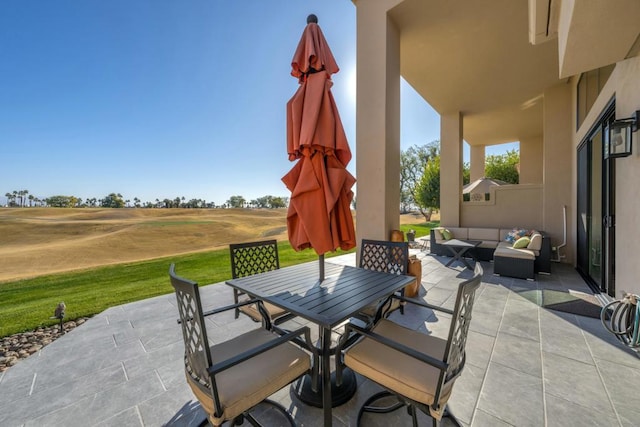 view of patio with an outdoor living space