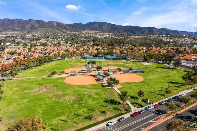 bird's eye view featuring a mountain view