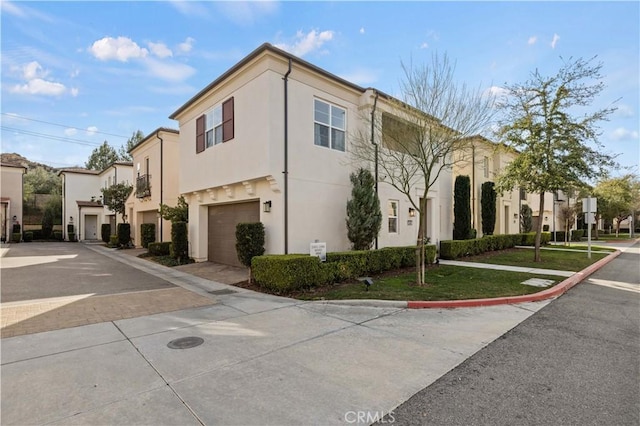 exterior space with a garage