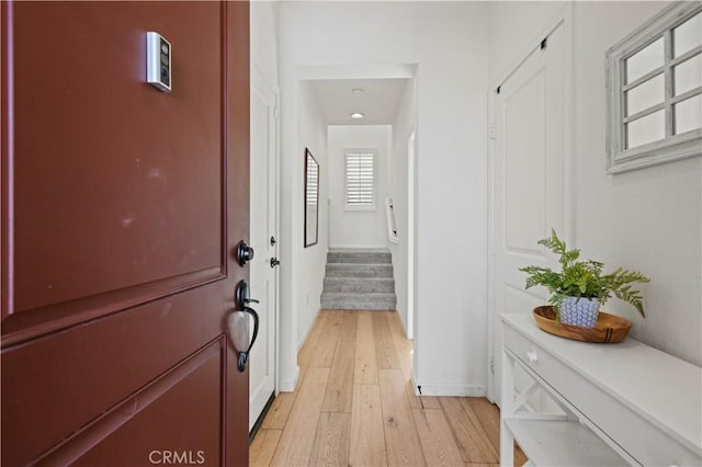 entryway featuring light wood-type flooring