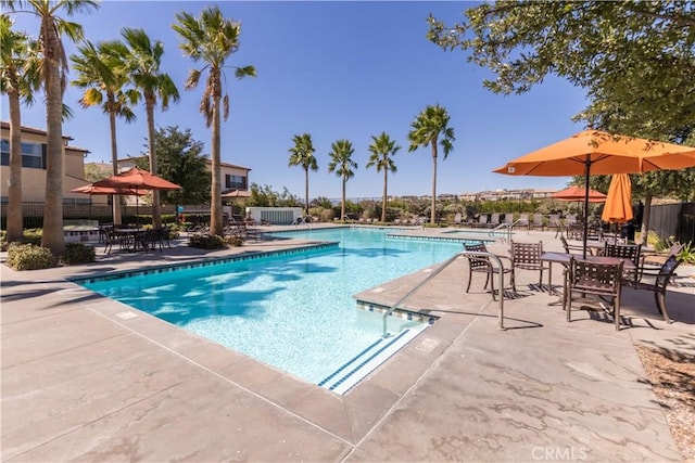 view of pool with a patio area