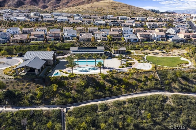 bird's eye view featuring a mountain view