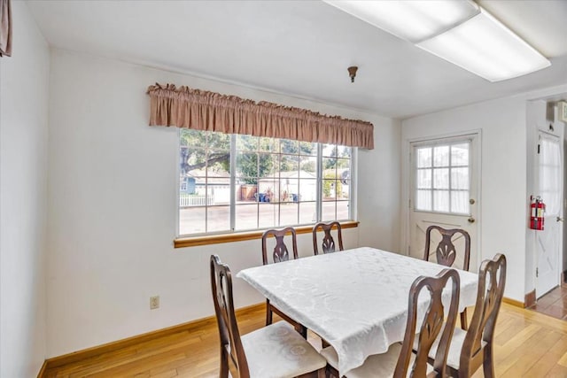 dining room with light wood-type flooring