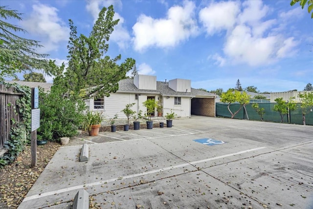 exterior space featuring a garage