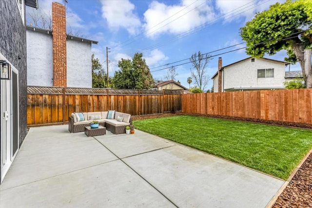 view of patio featuring an outdoor living space