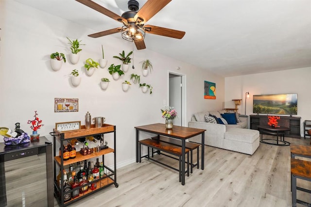 living room with light hardwood / wood-style flooring