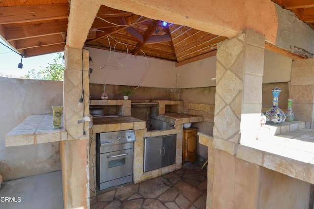 view of patio / terrace with exterior kitchen