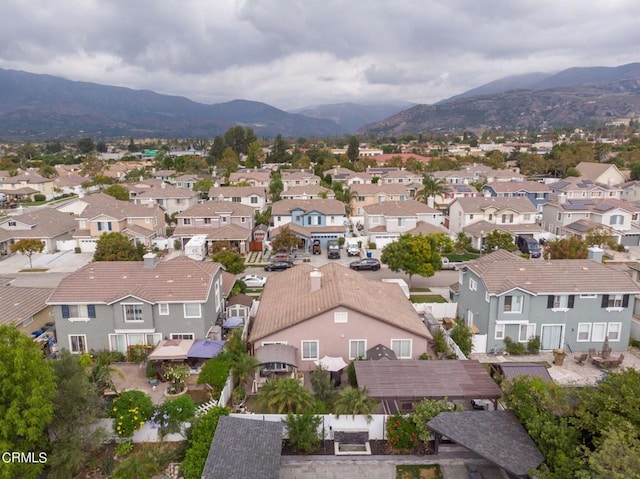 bird's eye view with a mountain view