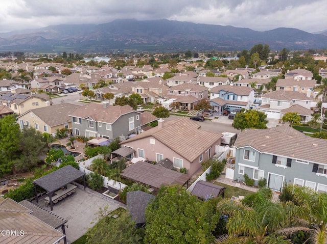 drone / aerial view with a mountain view