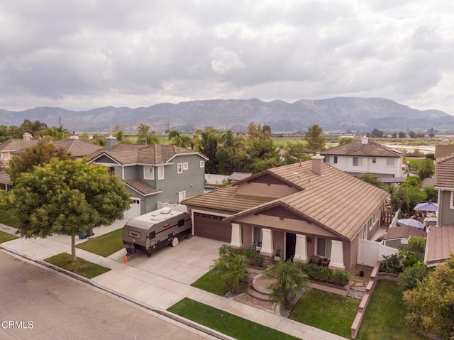 aerial view featuring a mountain view