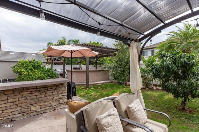 view of patio featuring a gazebo