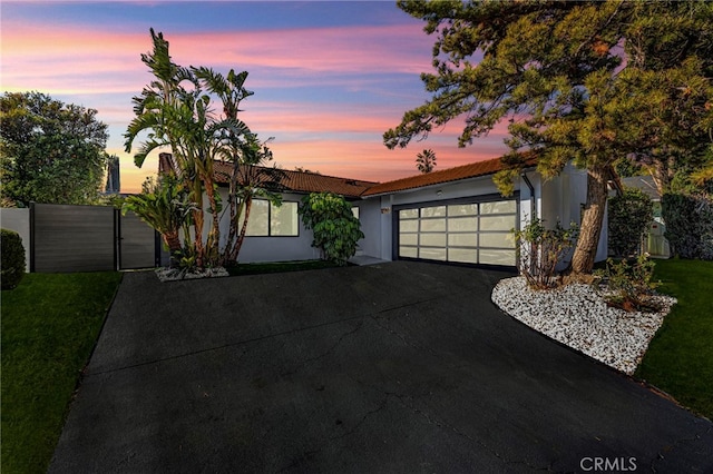 view of front of home with a garage