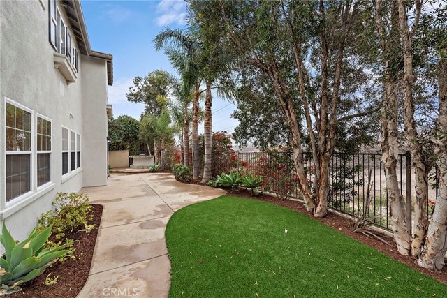 view of yard with a patio area