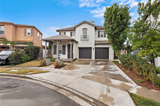 view of front of house with a garage