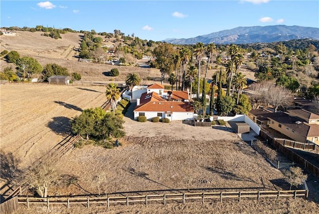 drone / aerial view with a mountain view