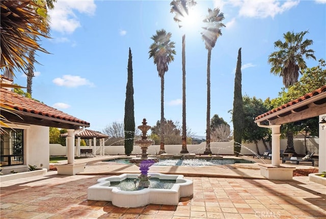 view of patio / terrace with a gazebo