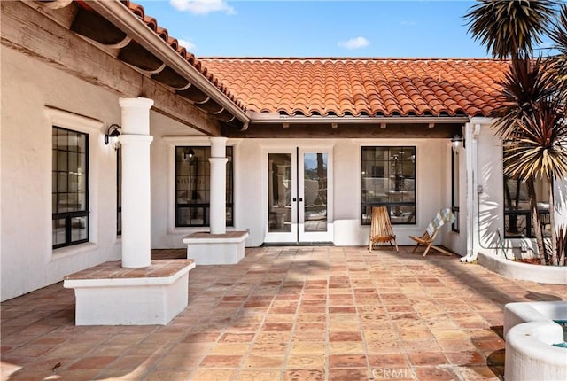 view of patio featuring french doors