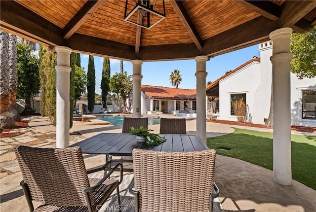 view of patio featuring a gazebo