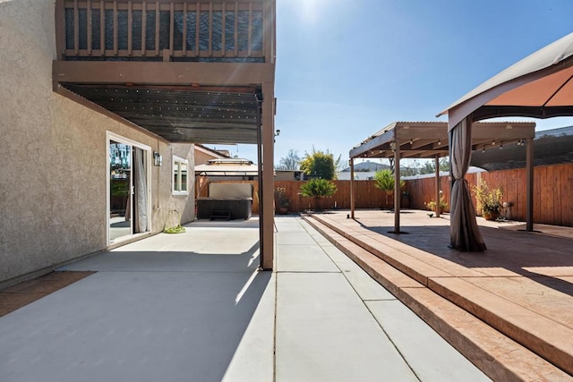 view of patio with a gazebo