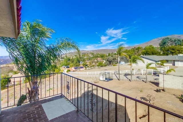 balcony with a mountain view