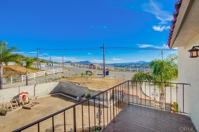 balcony with a mountain view