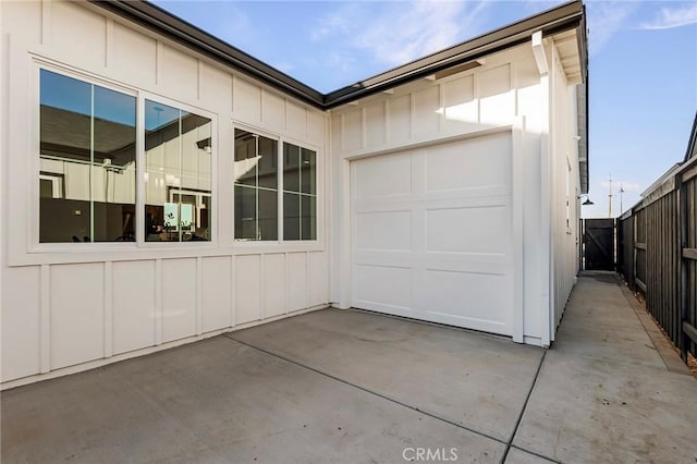 view of garage