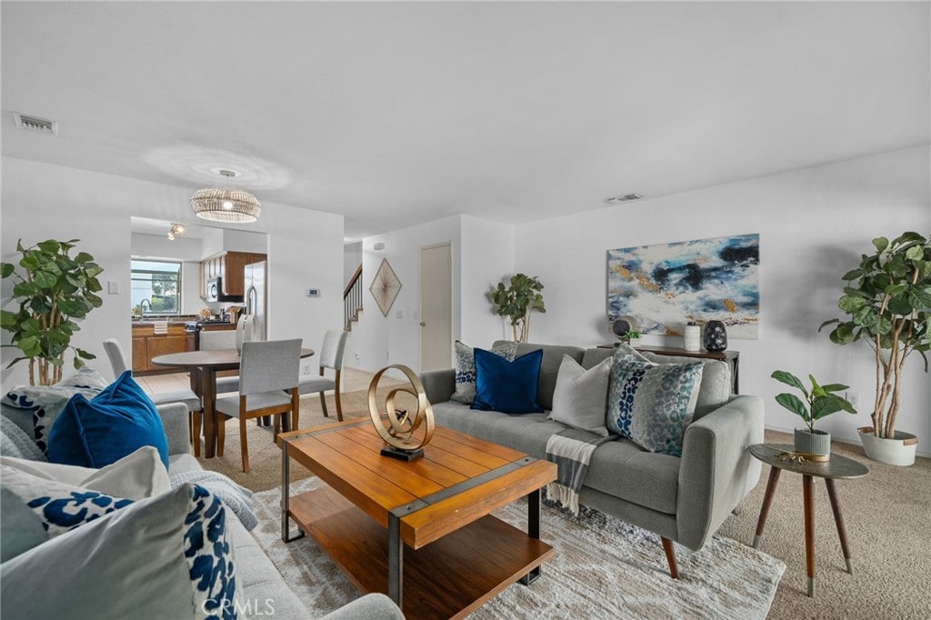 view of carpeted living room