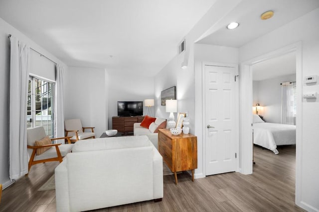 living room featuring hardwood / wood-style floors