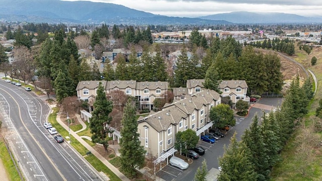 bird's eye view with a mountain view