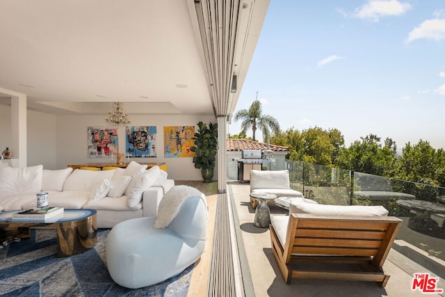 view of patio featuring an outdoor hangout area