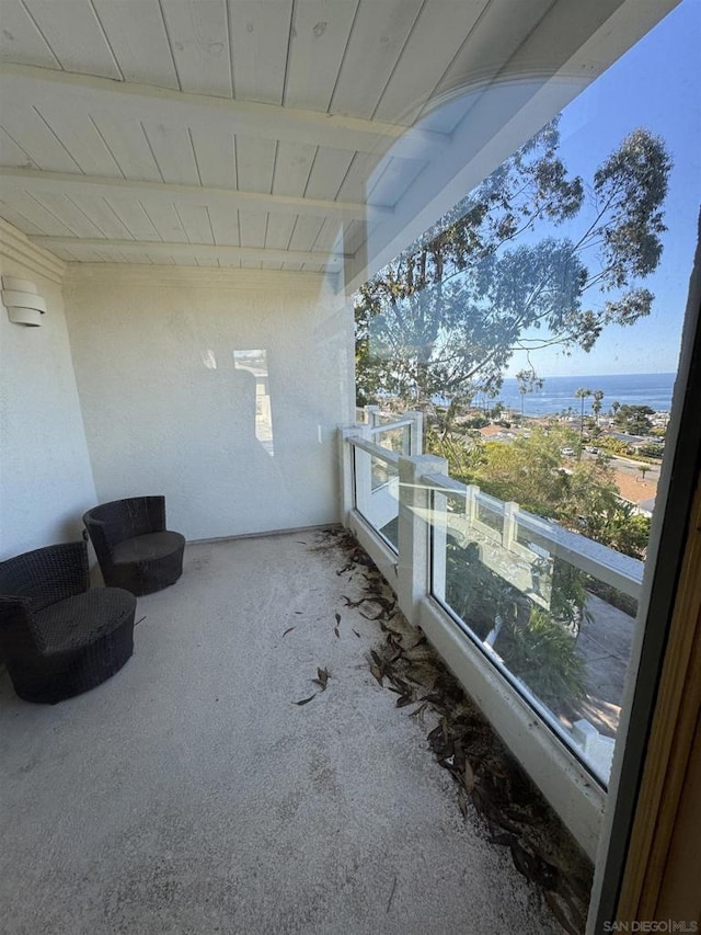 balcony with a water view