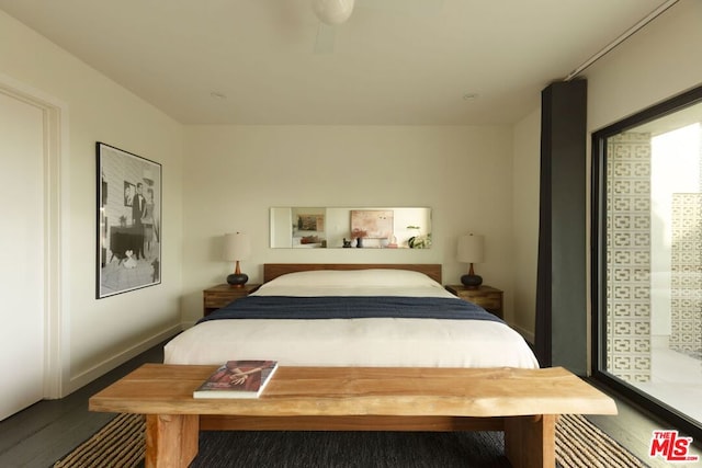 bedroom featuring hardwood / wood-style flooring